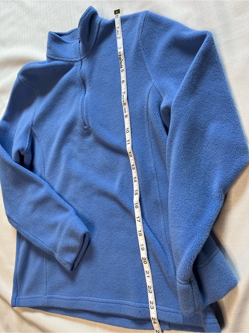 L.L. Bean Fleece Top Blue Quarter Zip Mock Neck Gorpcore Trailcore Après Ski - Picture 5 of 8